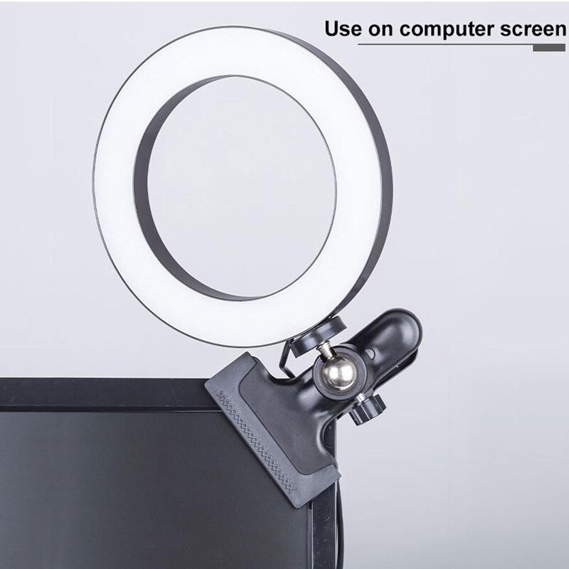 Three-Color Soft Light LED Light Celebrity Live Light Desktop Lamp Holder Connected 7.86inch 65 Manganese Alloy Steel