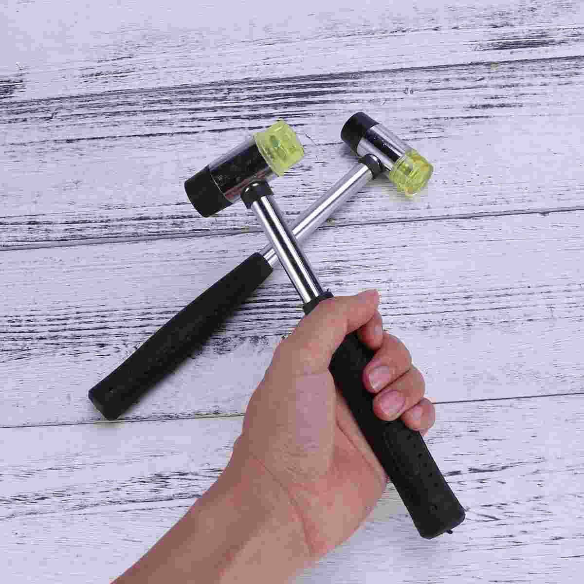 2pcs 25mm Installable Multifunctional Two Way Floor Rubber Steel Handle Hammers Tool Installation Hammer Tool