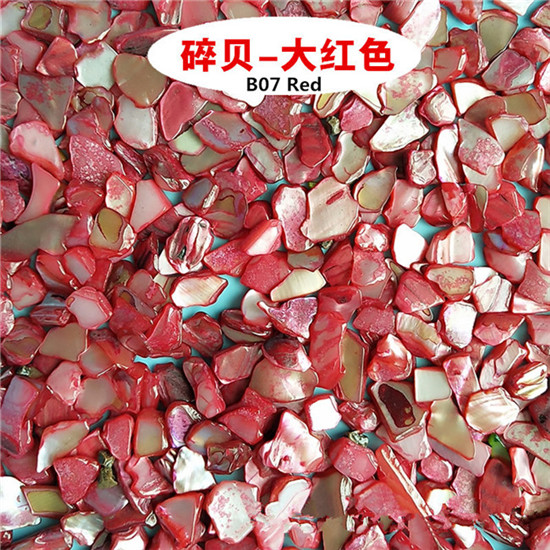 100 g/partij Kleurrijke Crush Shell Fragment Voor DIY Shell Schilderen Kleuterschool Handgemaakte Craft Materiaal Pakket Art Decor Maken Tool: 007 Red