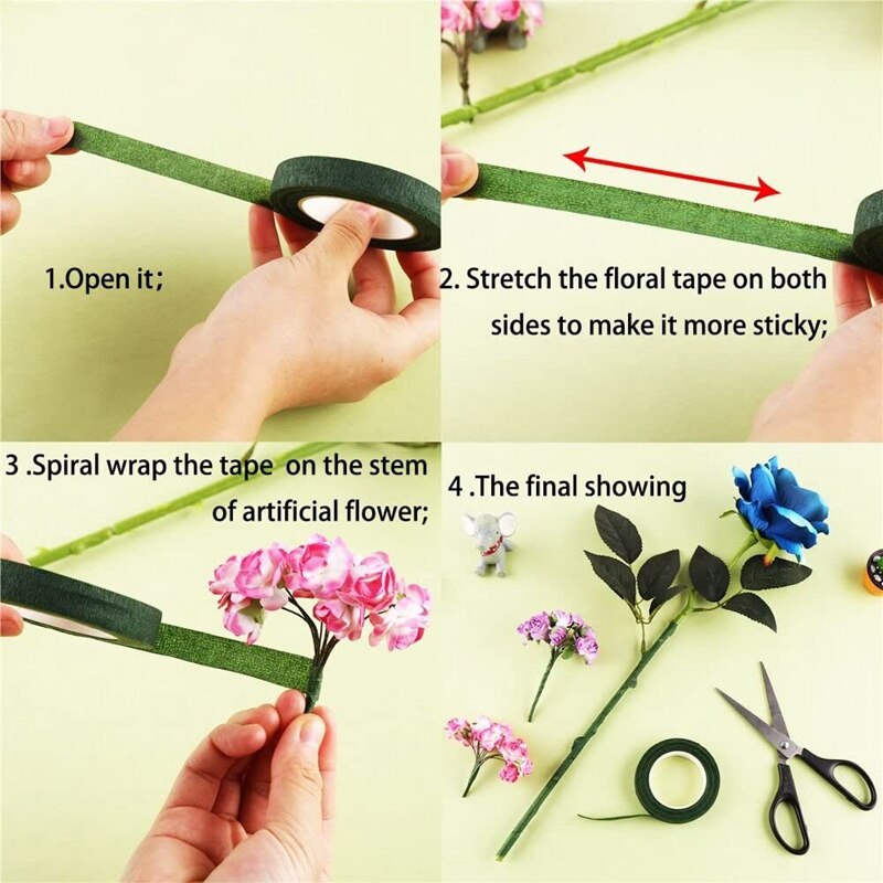 Papir teip krans materiale håndlaget blomst grønn teip floral teip farge teip