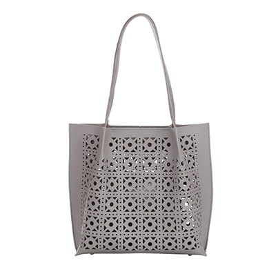 Été évider femmes sac ensemble sacs à main et sacs à main femme décontracté fourre-tout sacs pour femmes grande capacité femmes sacs à bandoulière: Gray