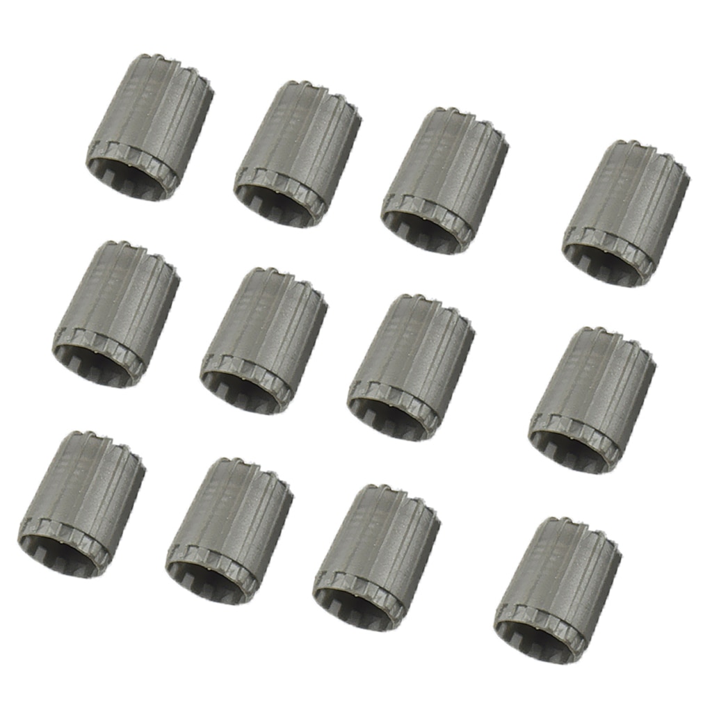 Bouchons de tige de Valve de pneu gris, 12 pièces, capuchon TPMS avec joint torique intérieur