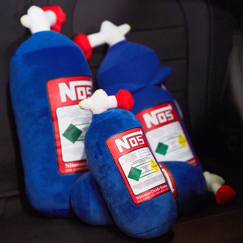 NOS azote bouteille oreiller voiture oreiller taille coussin bande dessinée personnalité à la appui-tête taille ensemble de soutien: Blue suit