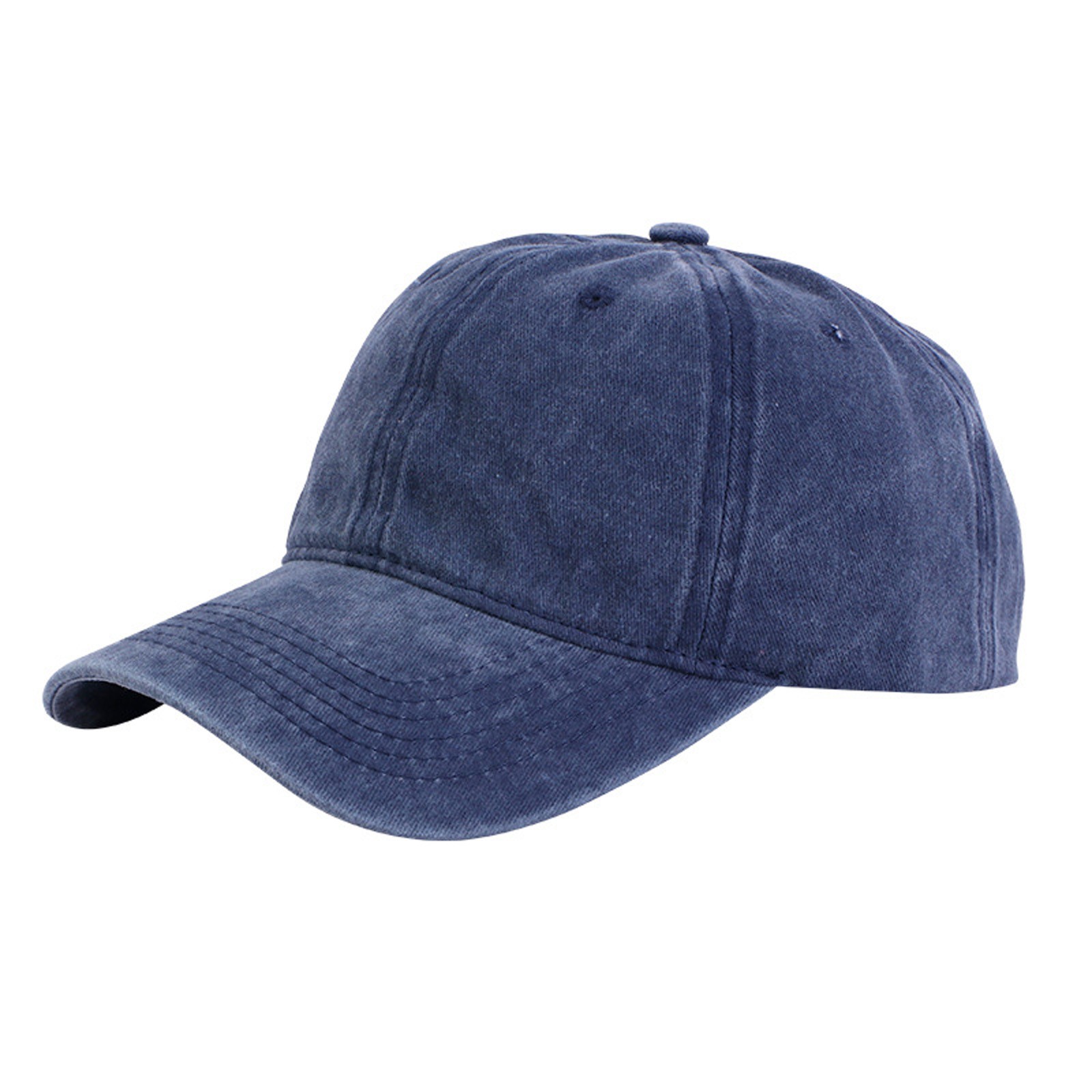 Gorra de béisbol de Color liso, ropa de calle, sombrilla de ala ancha, gorra de pico de pato para hombres y mujeres, gorra de pico de pato vaquera de cara suave: Azul marino