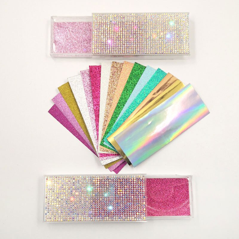 Neue Leere Diamant Lash Box Glitter Nerz Wimpern Fall ohne Wimpern Strass Wimpern Verpackung
