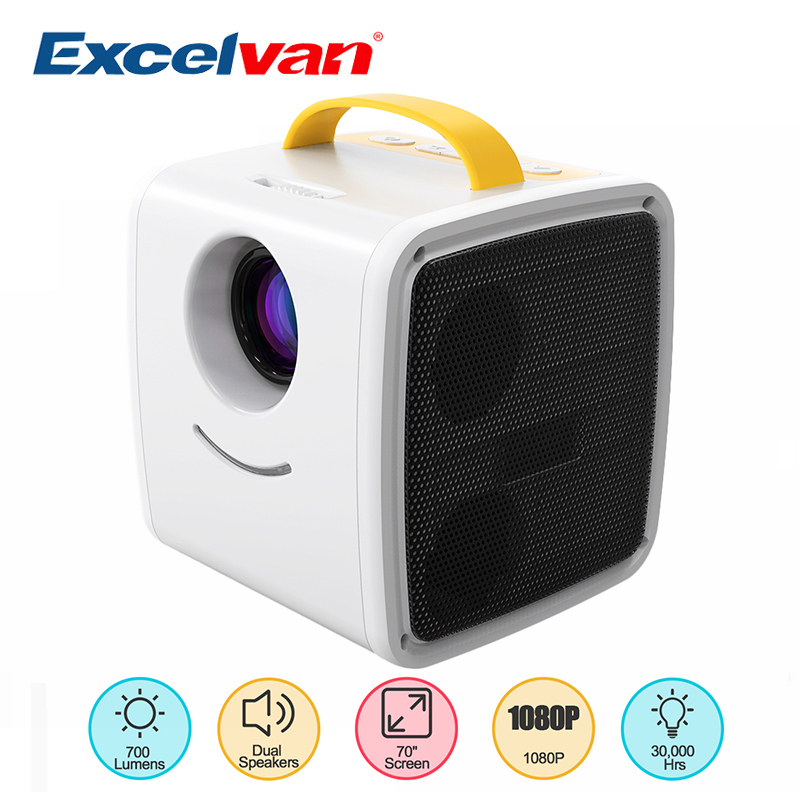 Excelvan Q2 Mini Projektor 700 Lumen freundlicher Bildung freundlicher Eltern-Art Tragbare Projektor Mini LED TV Hause beamer