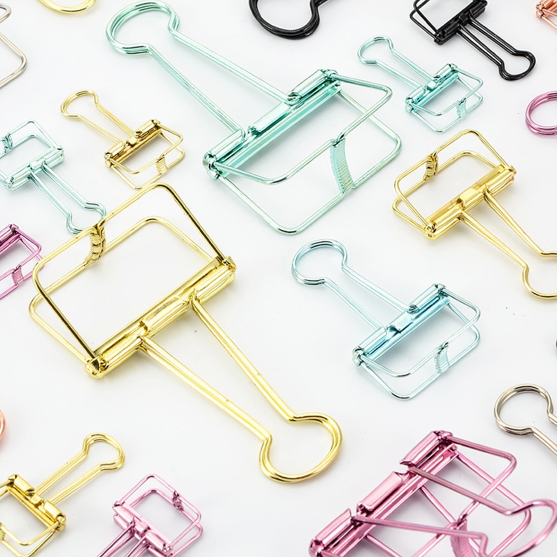 1pc mini papirvarer udhulet ringbind clips papir clips noter brev notes bog clips gør det selv bogmærke papirvarer