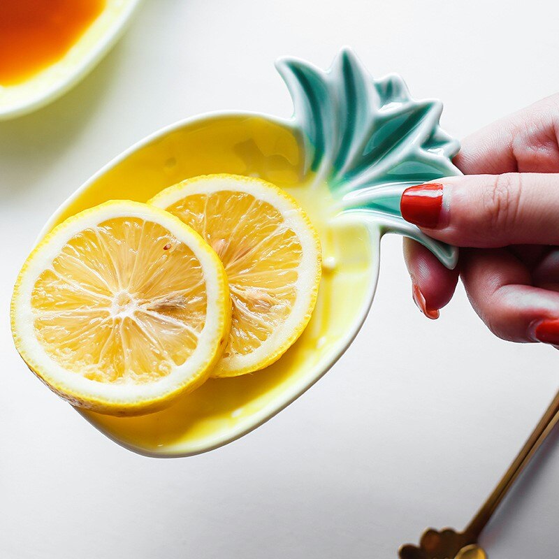 Jo Leven Servies Creatieve Kruiden Saus Azijn Schotel Fruit Snack Tray Leuke Keramische Ananas Plaat Kom