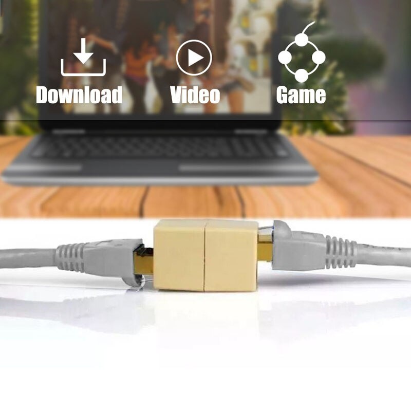 10 Pcs 8 Pin RJ45 Coupler Cable Joint Connector CAT5 Network Ethernet Wire Extension Direct Joiner