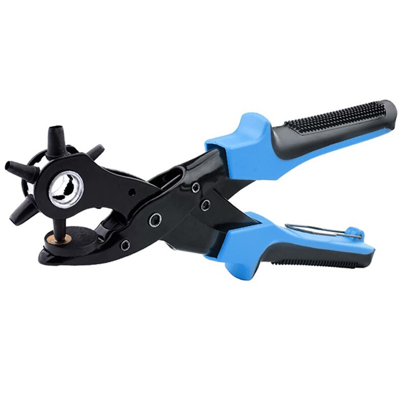 Leather Hole Punch Tool For Belts, with Ruler, Screwdriver, Punch Plate and Awl Tool, Hole Puncher For Fabric, Saddle
