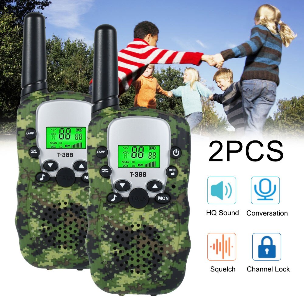 Walkie talkie crianças 2 pçs mini estação de rádio em dois sentidos natal presente de aniversário/uso da família/acampamento crianças walkie talkies