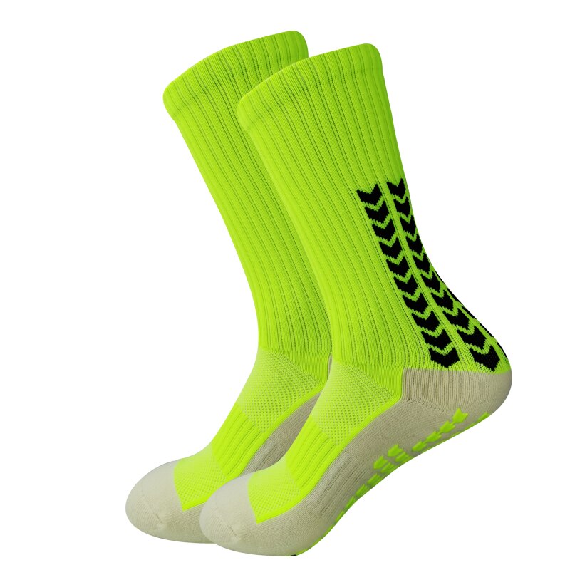 Calcetines de fútbol para hombre y mujer, medias deportivas antideslizantes con fondo de silicona, medias de agarre para baloncesto: Naranja