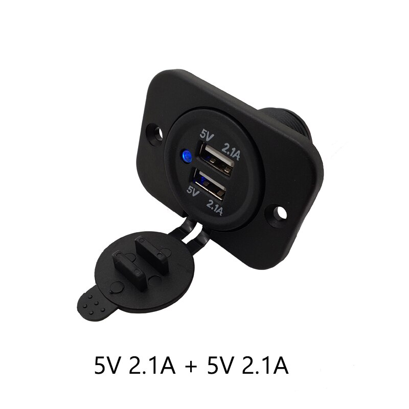 Dual Auto Usb Adapter Oplader Voor Motorcycle Auto Truck Atv Boot Mini Auto Charger Sigarettenaansteker Auto-Oplader 12V 24V: A
