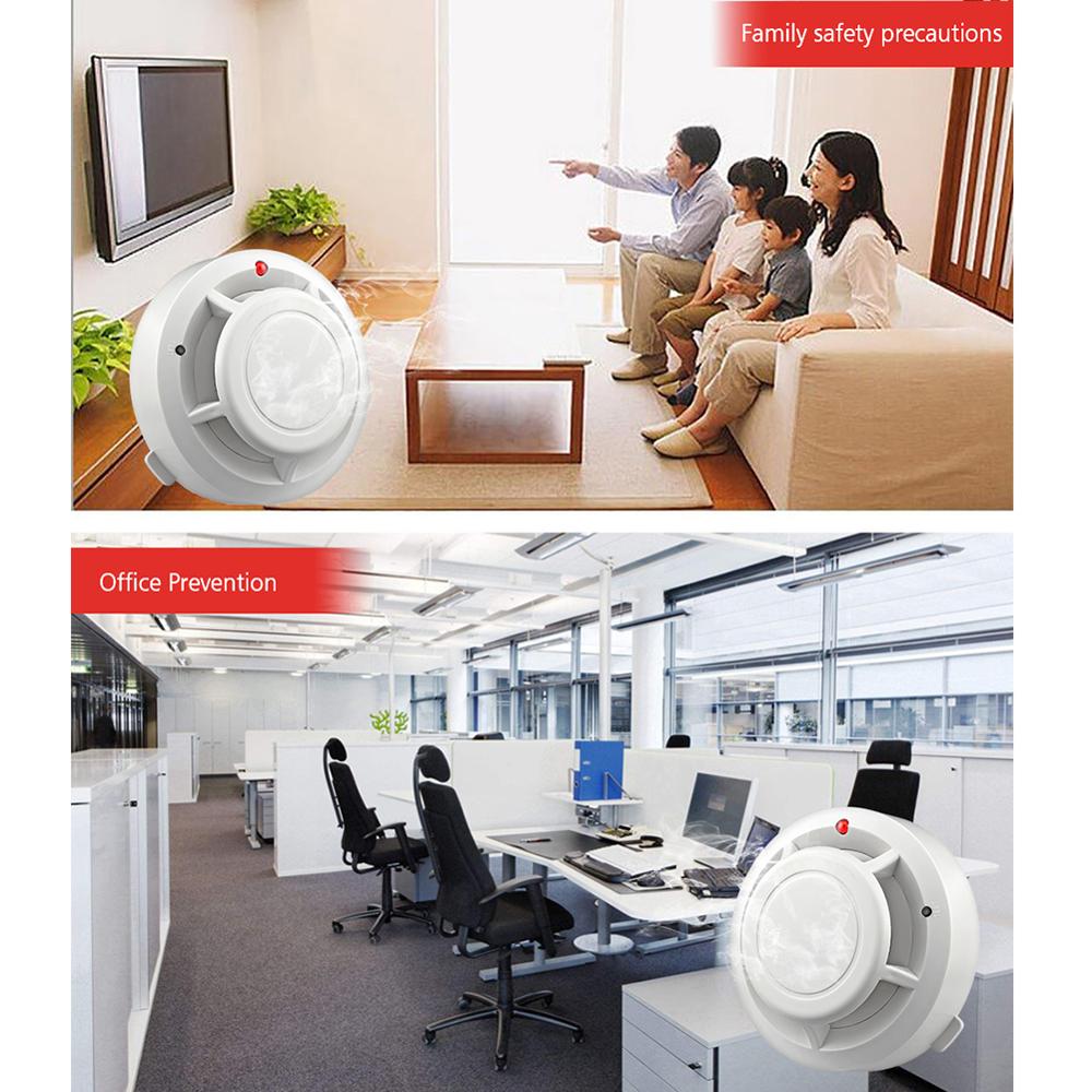 High Senstive Smoke Fire Detector Independent Alarm Home Security Wireless Fire Sensor Smoke Alarm LED Indicator Safety