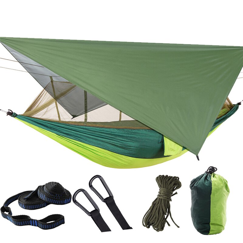 Hamac de Camping léger et Portable, tente de voyage en plein air, lit Double suspendu avec moustiquaire