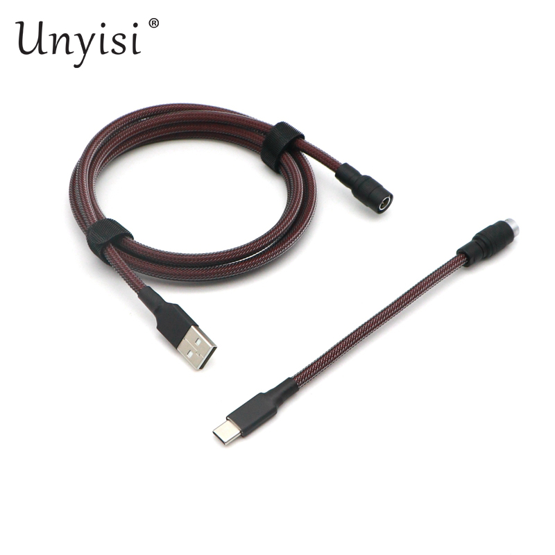 Cable Paracord y PET de doble manga USB-A a USB-C tipo C para teclado mecánico con aviador YC8.