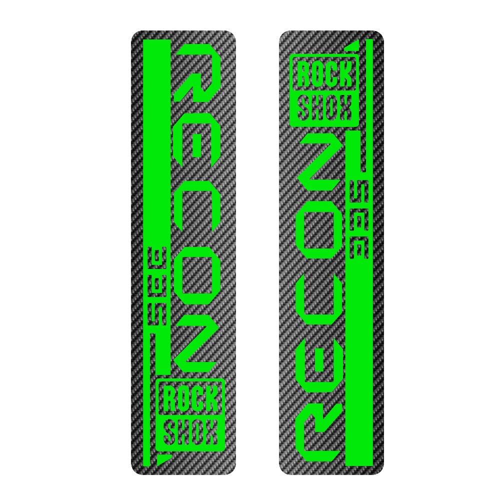 For Rock Shox Recon 335 Carbon Fibre Protective Bike Fork Sticker Decals Mountain Bike Cycling Adhesive Decorative Sticker: green