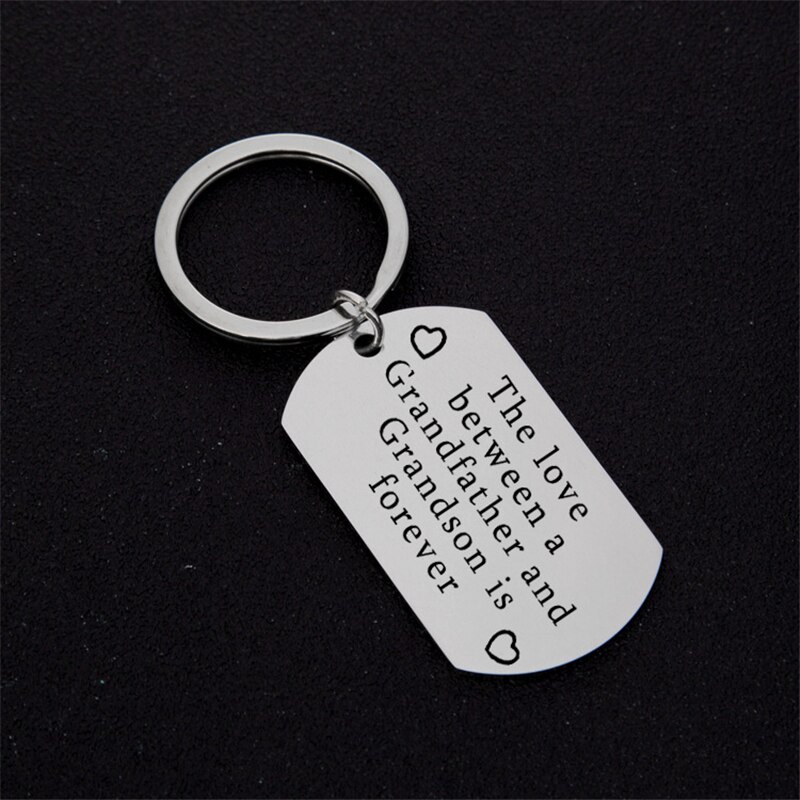 Personality Engraved Keychain Text Letter Key Chains DIY For Parents Grandparents Family Purse Keyring Jewelry