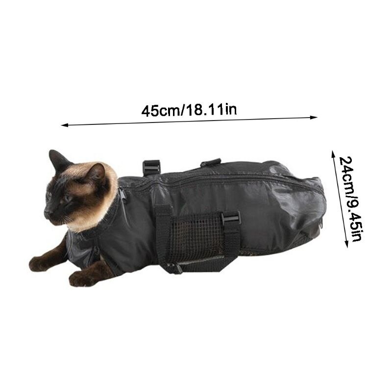 Bolsa de aseo para gatos, bolsa de restricción mediana + bozal gratis para gato, bolsa de baño portátil y duradera para mascotas del centro de la ciudad