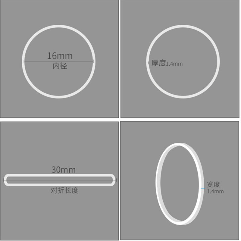 16*1.4mm White Office Rubber Ring Rubber Bands Strong Elastic Bands Stationery Holder Band Loop School Office Supplies