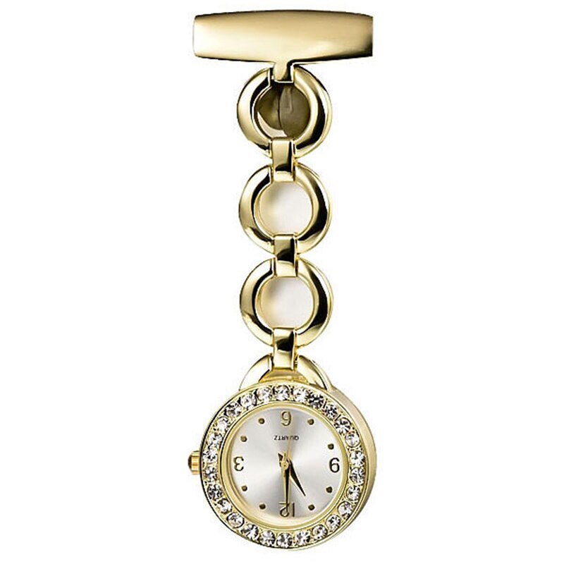 Grande Broche Escada Strass En Forme D'horloge - Occasion En Excellent état (comme Neuve)