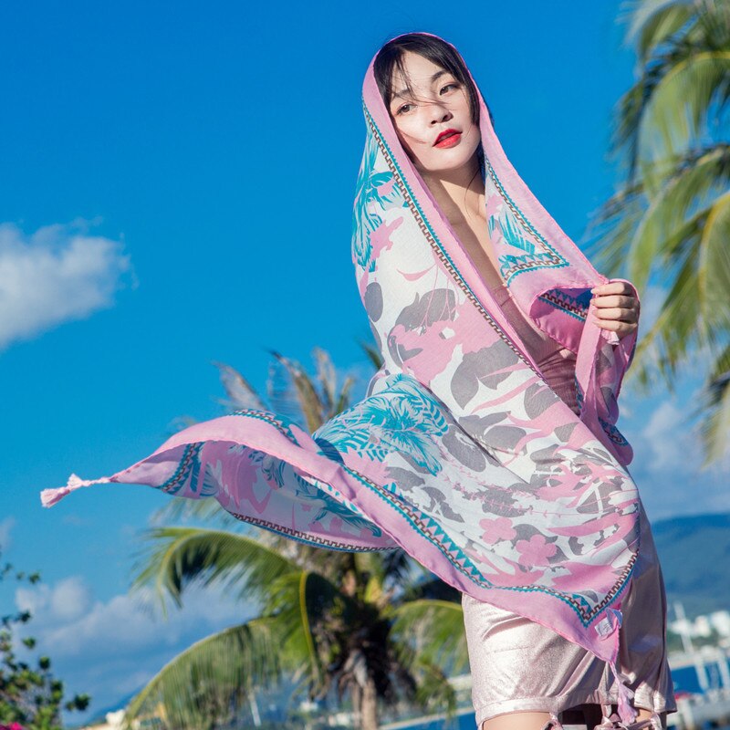 estampado Toalla de playa forma cuadrada mujer verano picnic en la playa chal suave baño algodón toallas mujer estilo bohemio bufanda