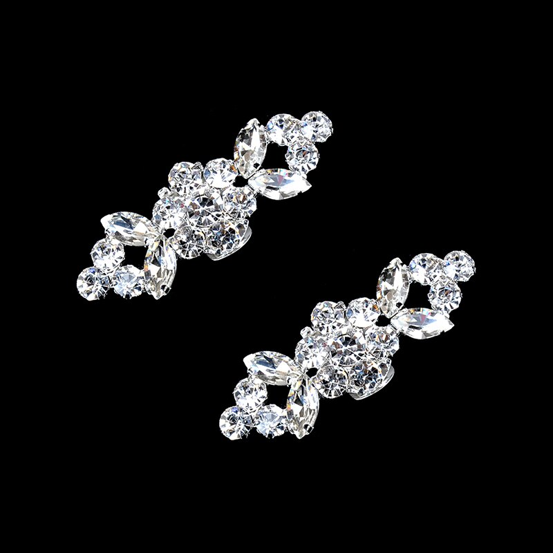 2 st/lot strass skor spänne för att dekorera silver skodekorationer för kvinnor flicka skoklämmor