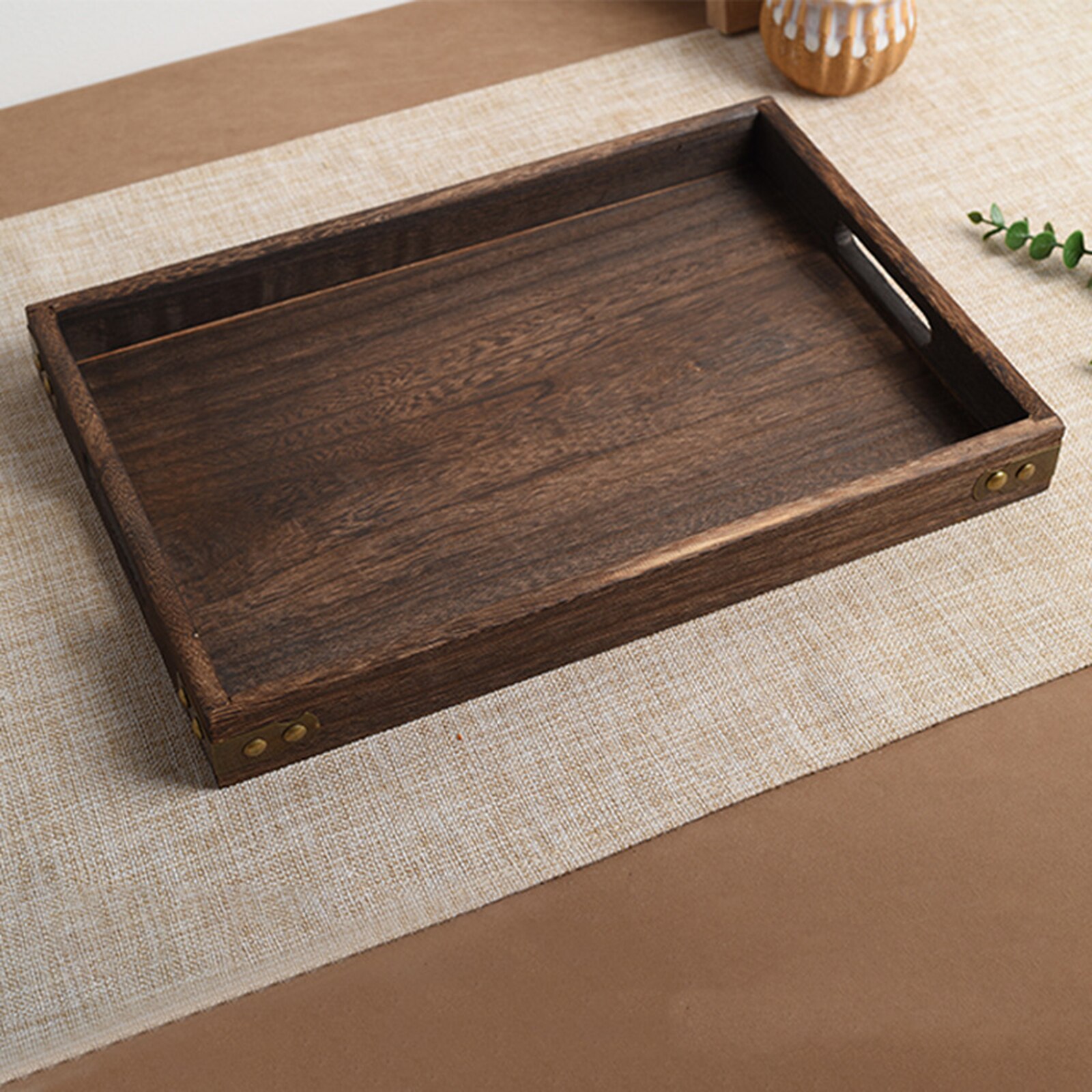 Bread Tray Storage Organizer Wooden Rectangular Serving Tray Wood Tea Plate Food Dish Platter Plate Dinner Fruit Cake