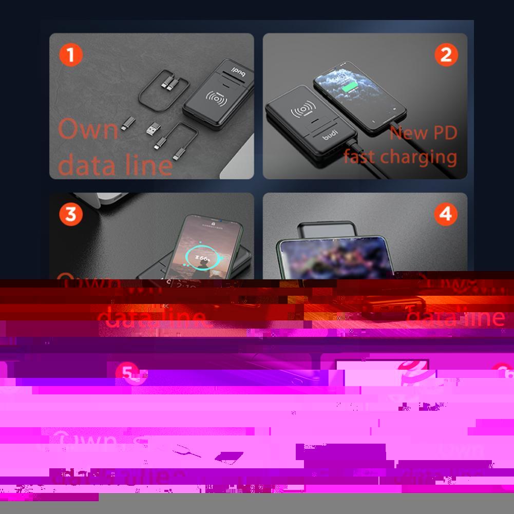 Budi Multifunctionele Power Bank Doos 10000Mah Power Android Converter 7 Type Om In Type-C 1 bank Adapter Usb C Micro Q8B7