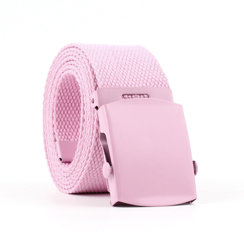 Gul lærred bælte automatiske børnebælter til kvinder piger hvid let sort bælte søde harajuku bælter til jeans lange: Lyserødt bælte