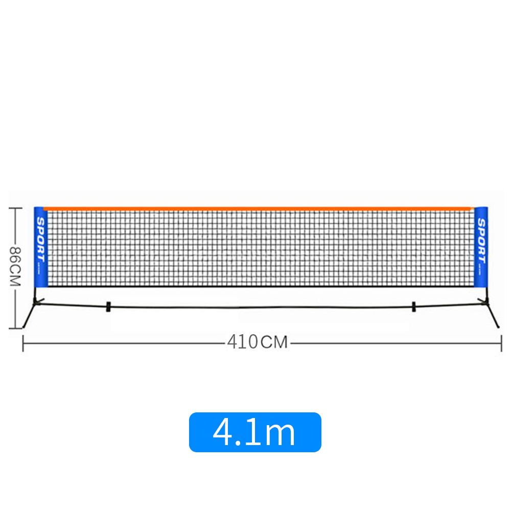 3.1/4.1/5.1/6.1m tennisnet sportstræning badminton volleyballnet bærbart udendørs tennis mesh net træning: 4.1m