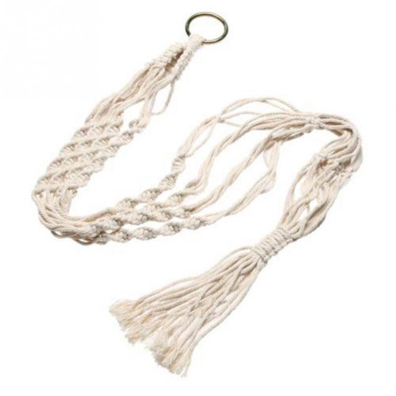 Maceta de macramé para planta colgante maceta tipo cesta colgante Natural fina cuerda de cáñamo trenzado artesanía #0611