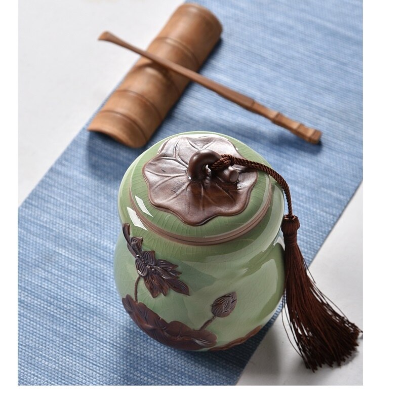 Theecontainer keramische verzegelde blikken voedselpot kruiden suikerpot huishoudelijke thee koffie opslagflessen en potten