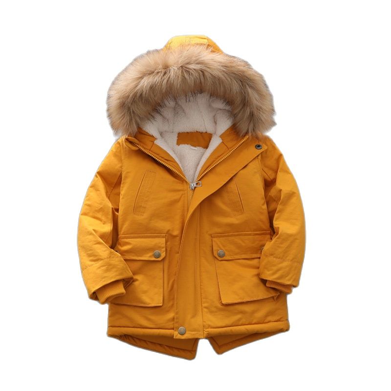 Chaquetas de invierno para niños, ropa para niños, abrigos y chaquetas, Cuello de piel, novedad de