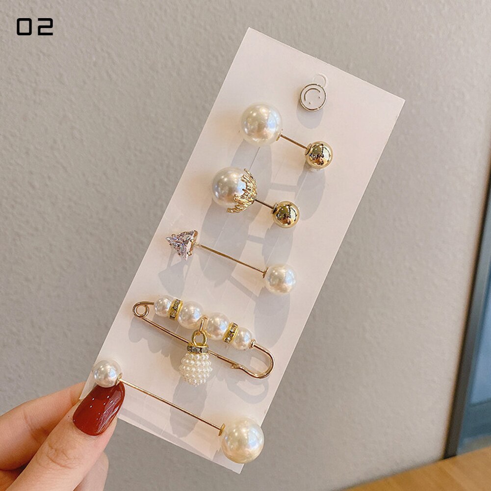 Grote Kralen Mode Broche Hoofddoek Shawl Sjaal Lady Moslim Sjaal Hijab Clips Parel Sjaal Broche Pin: 08