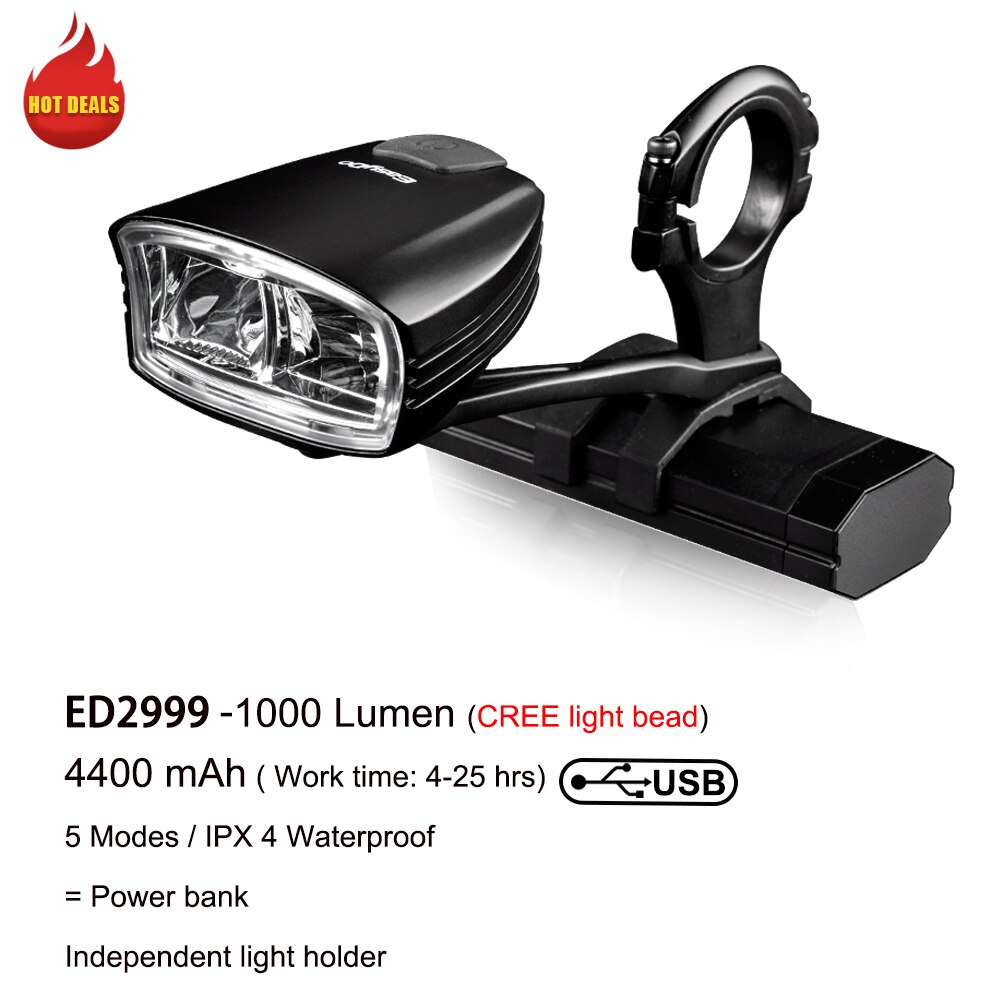 Easydo Fiets Voorlicht 2000 Lumen Fiets Koplamp Usb/C Snel Opladen Fietsen Led Zaklamp Voor Mtb Racefiets Accessoires