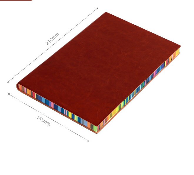 A5/A6 Soft Surface Cute Notebook 100 And Simple Notes With Rainbow Edges Thick Leather Diary Office Stationery: A5-3