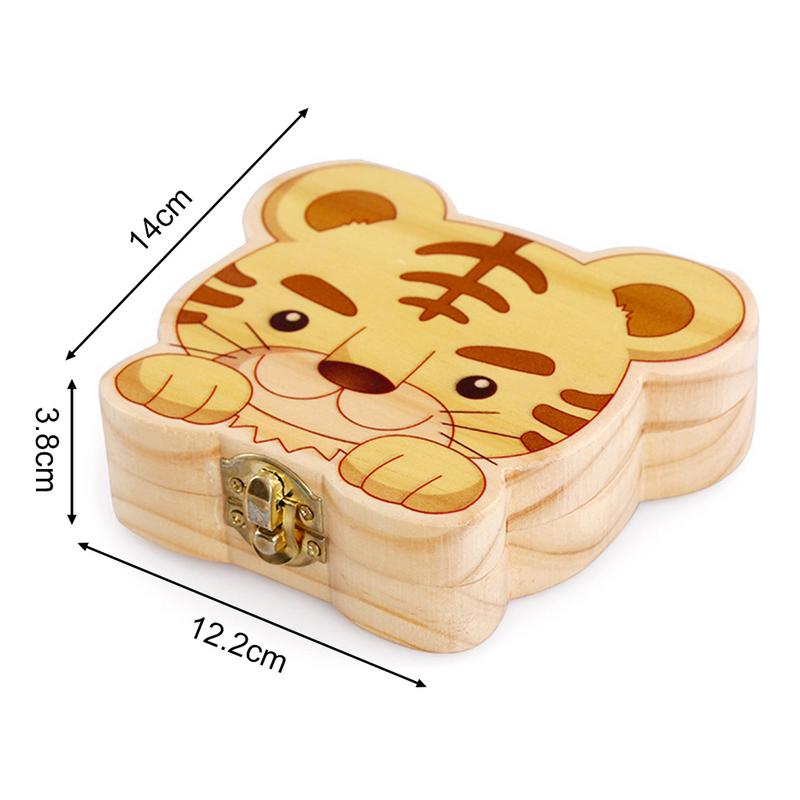 Baby Wood Tooth Box Organizer Milk Teeth Storage Collect Teeth Umbilica House Baby Souvenir Deciduous Box