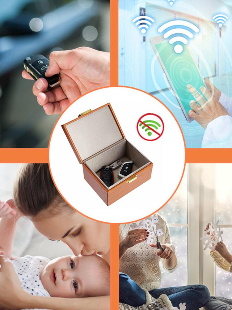 Signal Shielding Bag Car Key Signal Blocker Box Pouch Anti Theft Key Safe Blocking Pouch Case Radiation-proof Mobile Phone Box