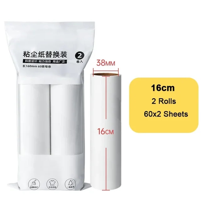 Long handled cotton roller, sofa carpet cleaner, large adhesive tear off brush, pet hair removal roller，Lint roller: WHITE