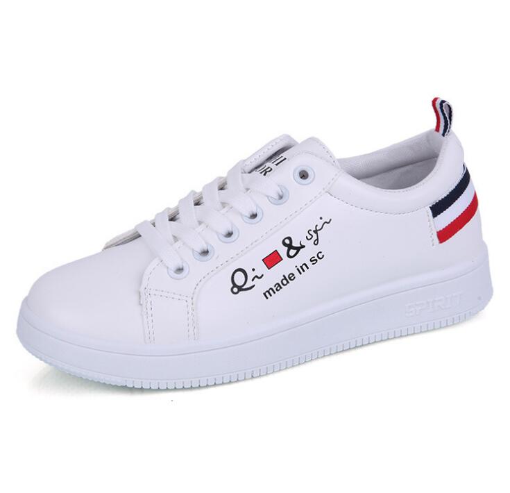 Witte schoenen vrouwelijke voorjaar Koreaanse mode schoenen platte met vrouwen schoenen: Rood / 38