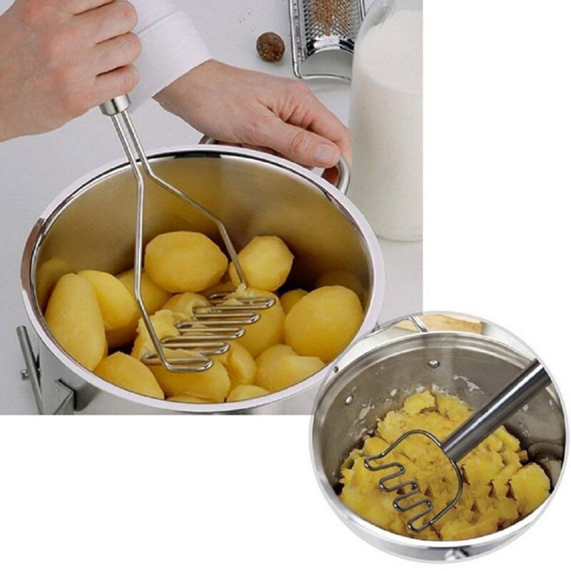 Rvs Wave Vorm Aardappel Fruit Stamper Keuken Accessoires Voor Handig Glad Aardappelpuree Glad Mash Keuken
