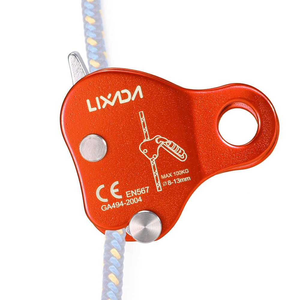Lixada-Dispositivo de seguridad para escalada al aire libre, dispositivo de agarre de cuerda para escalada al aire libre, elevador de LB, cuerda de 8-13MM