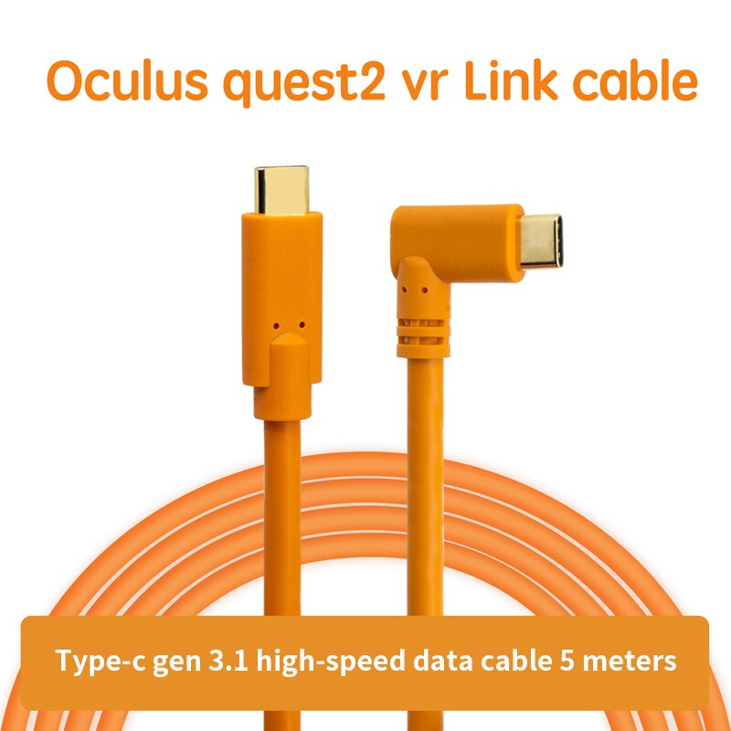 Schnellladekabel für oculus quest 2 vr headset, datenübertragungsende – usb  c 90 winkelstecker