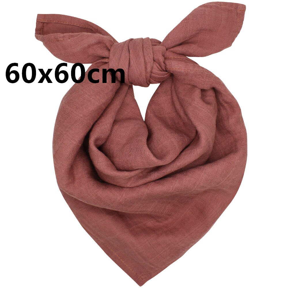 Newborn Manta Baby Swaddle Muslin Blanket Baby Deken Newborn Accessories Muslin Gasas Bebe Algodon: Wine Red 60x60cm