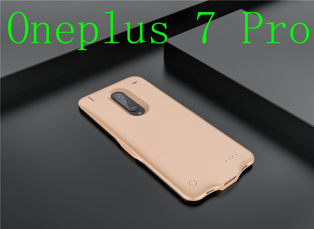 5000mAh Oneplus 7 szczupły, odporna na wstrząsy przypadku ładowarki baterii dla Oneplus 7 zawodowiec zapasowy zasilacz etui z ładowarką skrzynka dla Oneplus 7 Capa: Oneplus7Pro-złoto