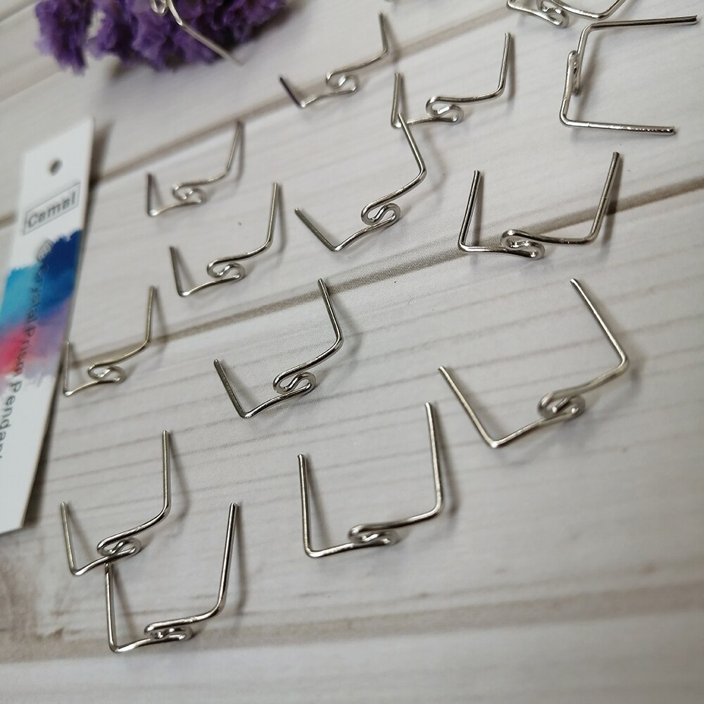 Camal lot de 100 connecteurs à broches torsadées en forme de m, couleur chrome, pour prisme en cristal, lampe, lustre 14mm suspension, bricolage
