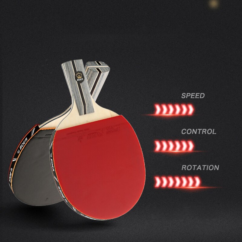 Table Tennis Racket Lightweight Powerful Ping Pong Paddle Bat Long Straight/horizontal Grip Table Tennis Training