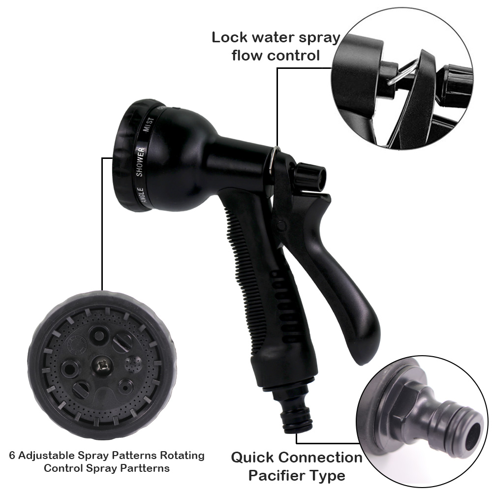 Multifunktion ale Spritzpistole schwarz Hochdruck Garten Sprinkler Garten Bewässerung Spritzpistole Garten im Freien Bewässerung Blume Haustier Bad