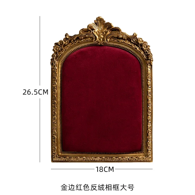 Lichte Luxe Rode Flanellen Fotolijst Ketting Stand Sieraden Shooting Rekwisieten Ring Tray Shop Sieraden Display Rack: Goud